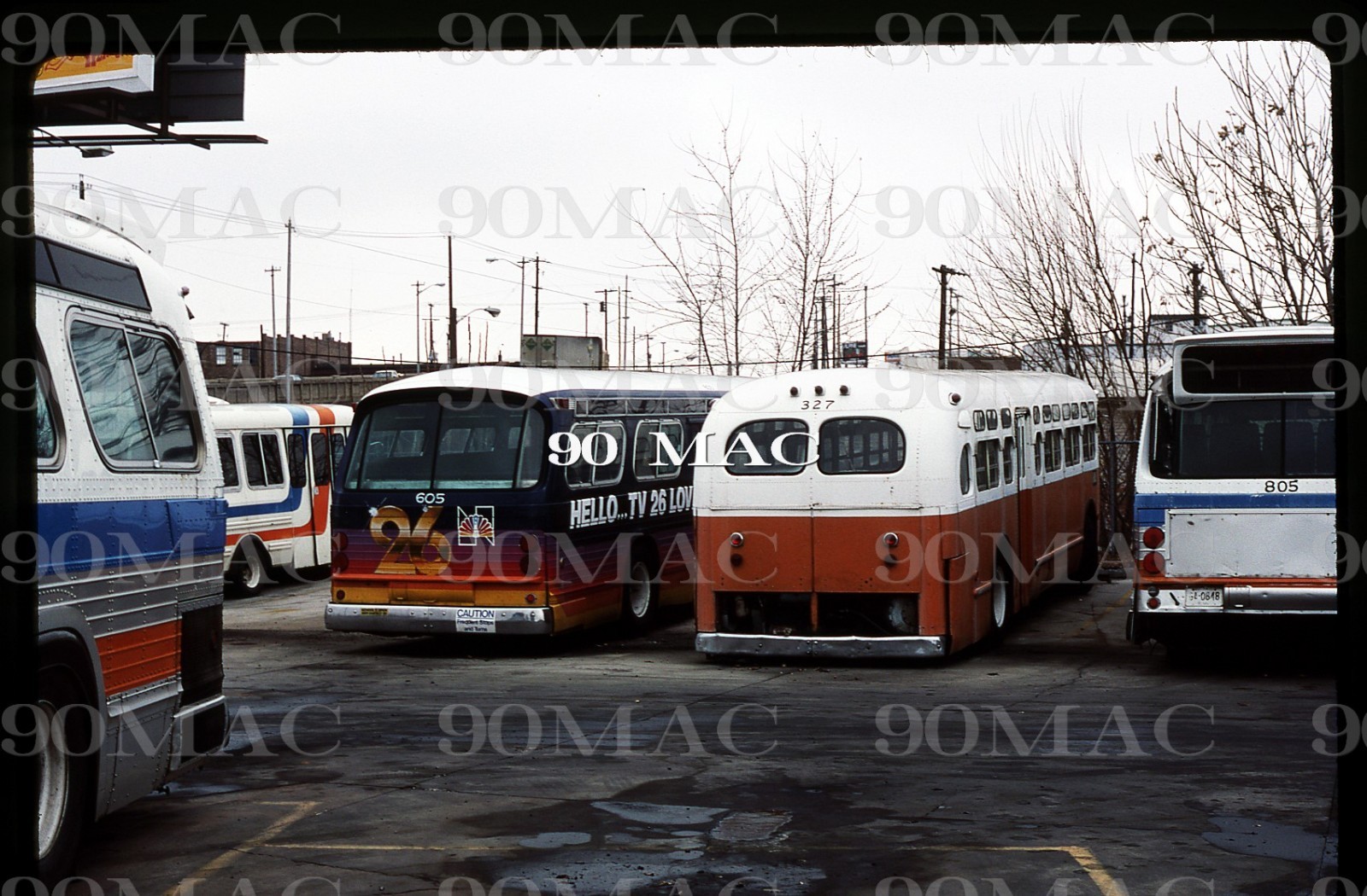 K-TRANS. GM COACH BUS #327. Knoxville (TN). Original Slide 1987.