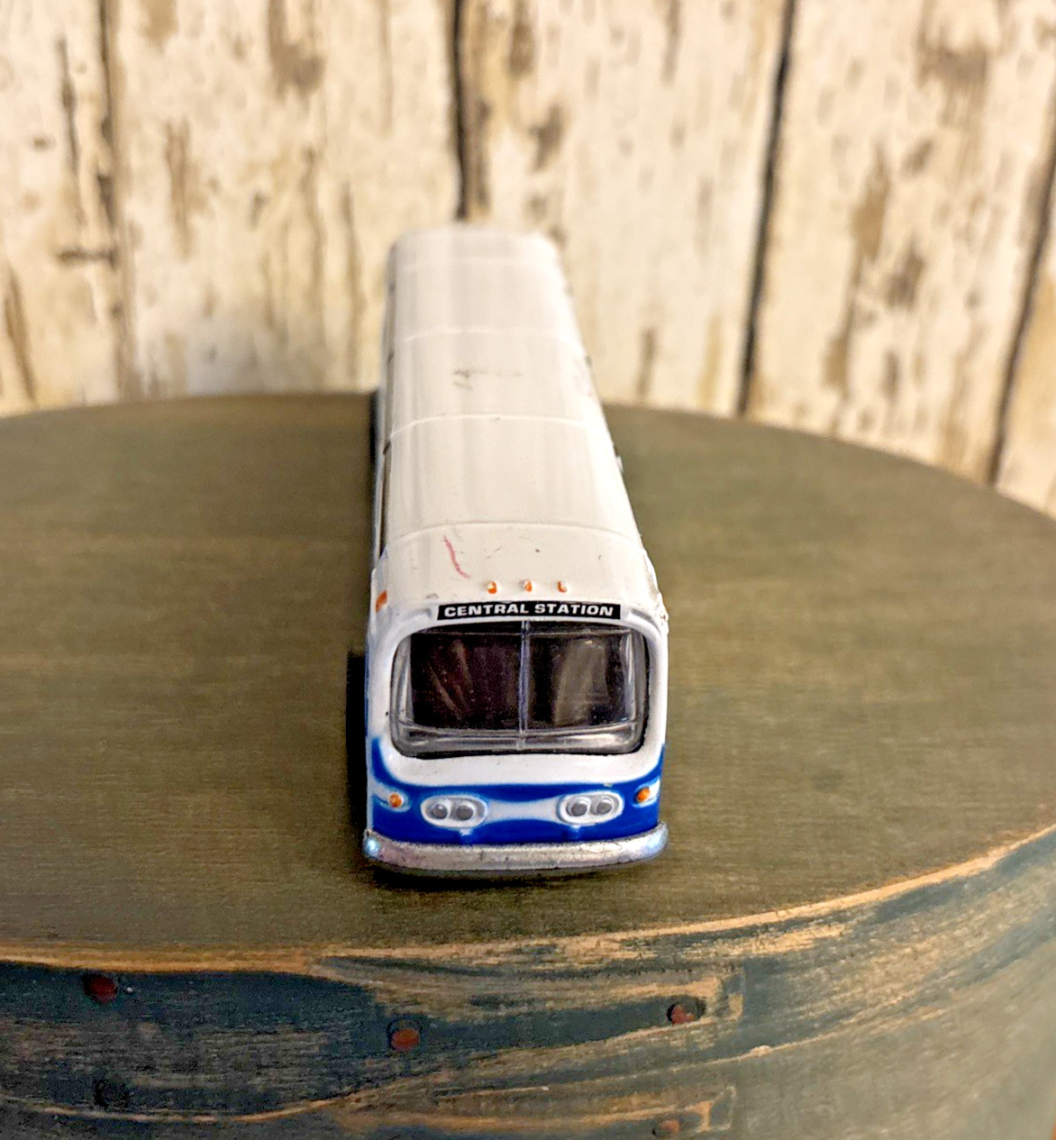 Vintage Toy Central Station White Downtown Bus New York City