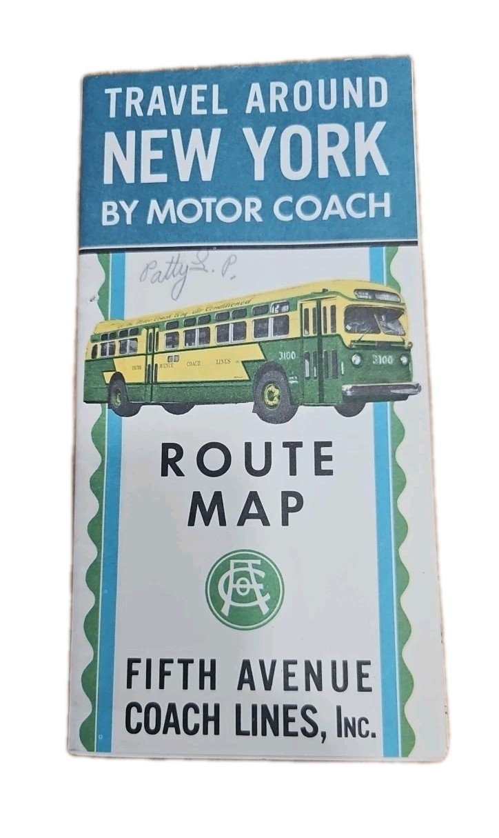 Fifth Avenue Coach Lines Route Map New York City 1950s