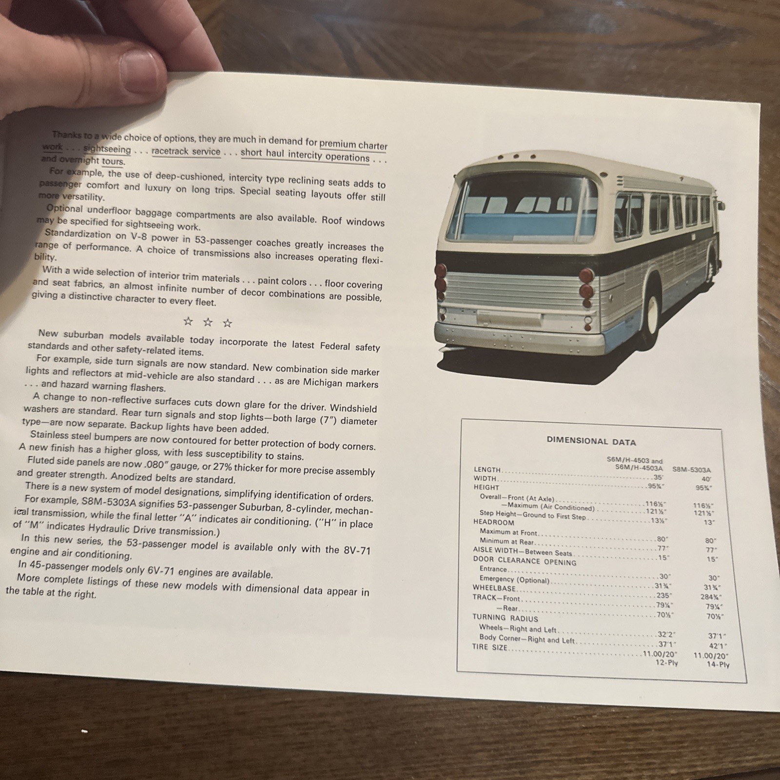 Vintage GMC Suburbans Bus Coach Advertising Brochure