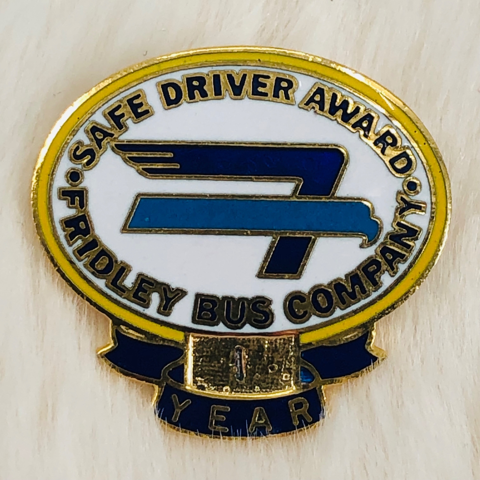 Minnesota Fridley Bus Company 1 Year Safe Driver Award Transportation Lapel Pin