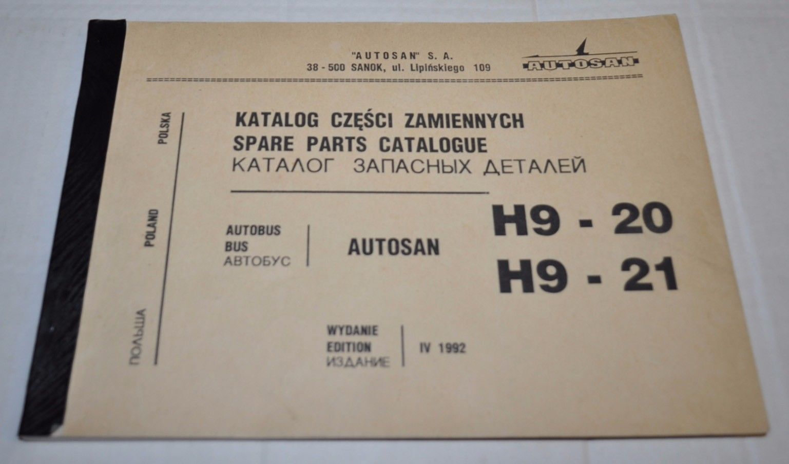 Autosan H9-20 H9-21 Bus Parts Catalog Manual RU PL ENG