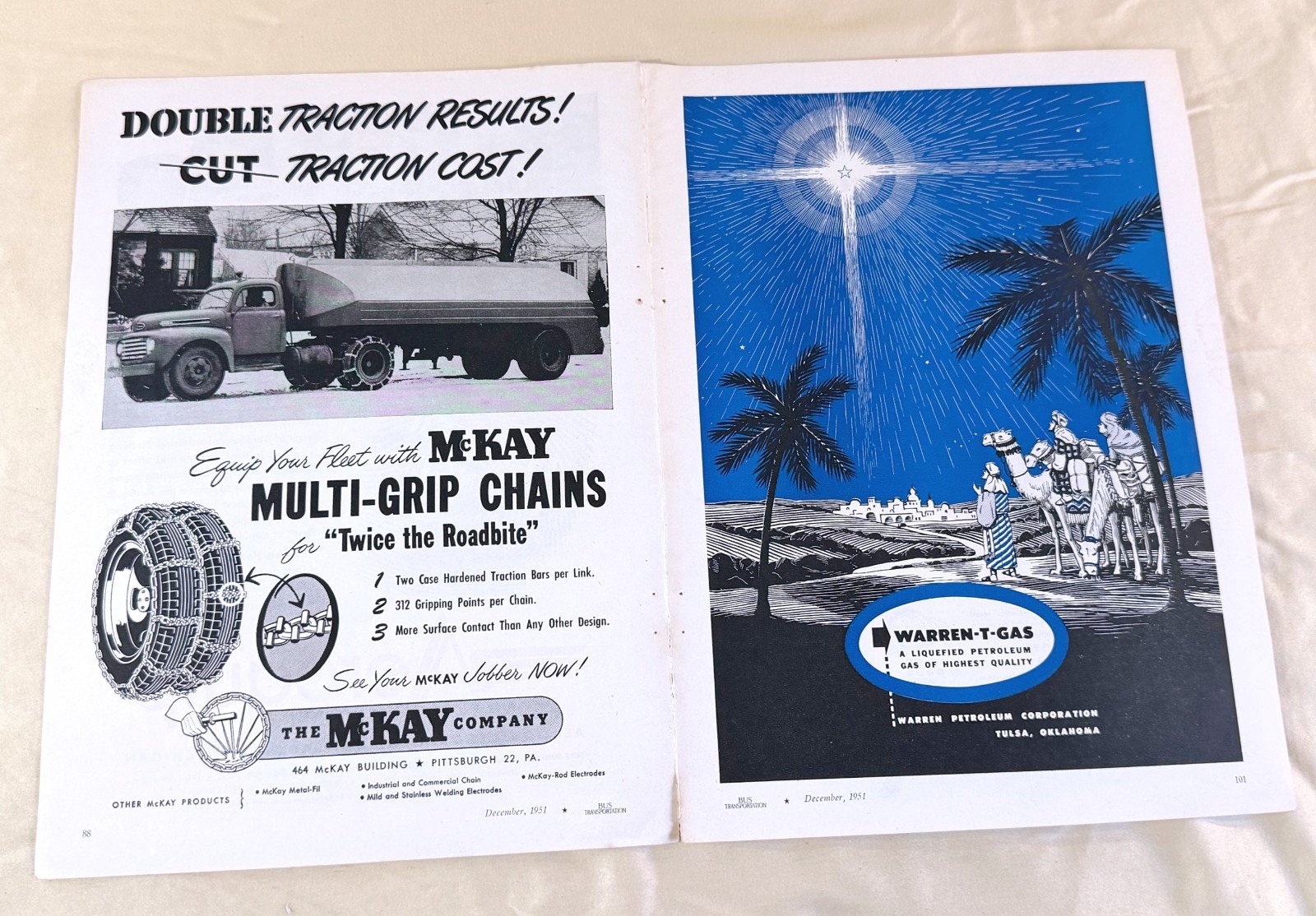 vtg BUS print ad full spreads parts
