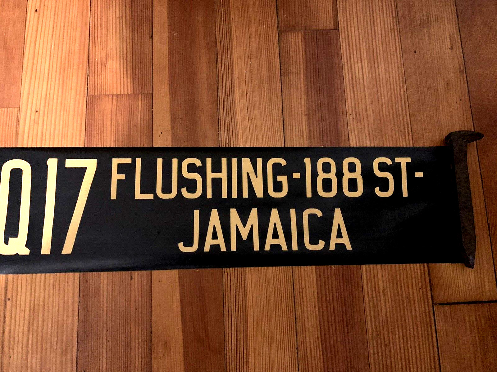 NY NYC 1957 OLD GM BUS ROLL SIGN Q17 LINE QUEENS FLUSHING JAMAICA 188TH STREET