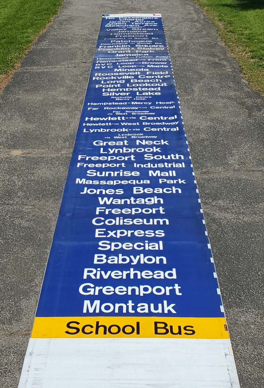 MSBA METROPOLITAN SUBURBAN BUS AUTHORITY BUS ROLL SIGN LONG ISLAND NY MTA NYCTA