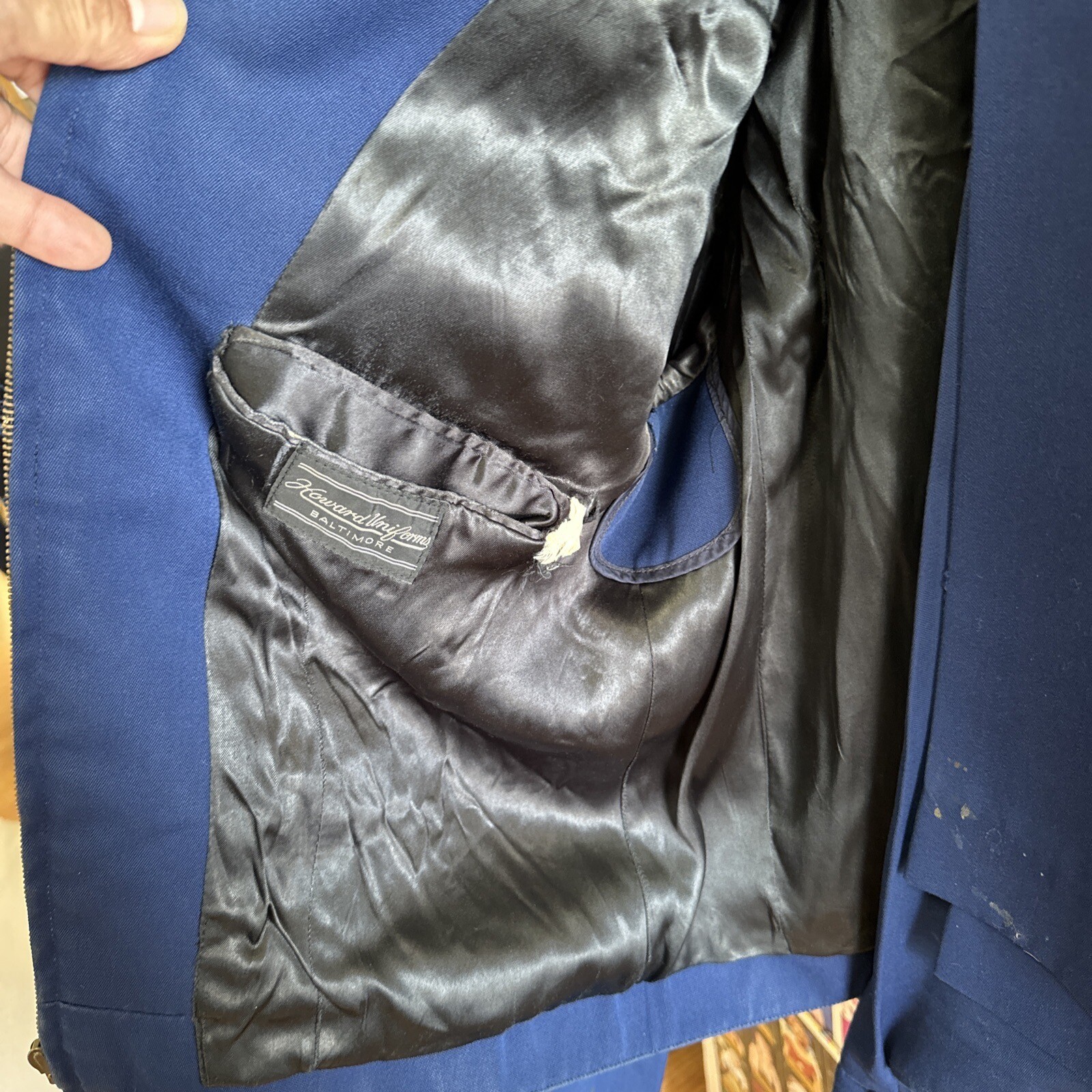 Vintage Greyhound Bus Lines Blue Jacket Blazer w/Shoulder Logos -blue Pants Sz ?