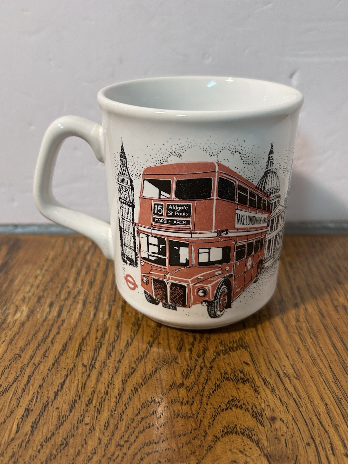 Vintage London Bus Coffee Mug Official Transport Souvenir Made In England Rare