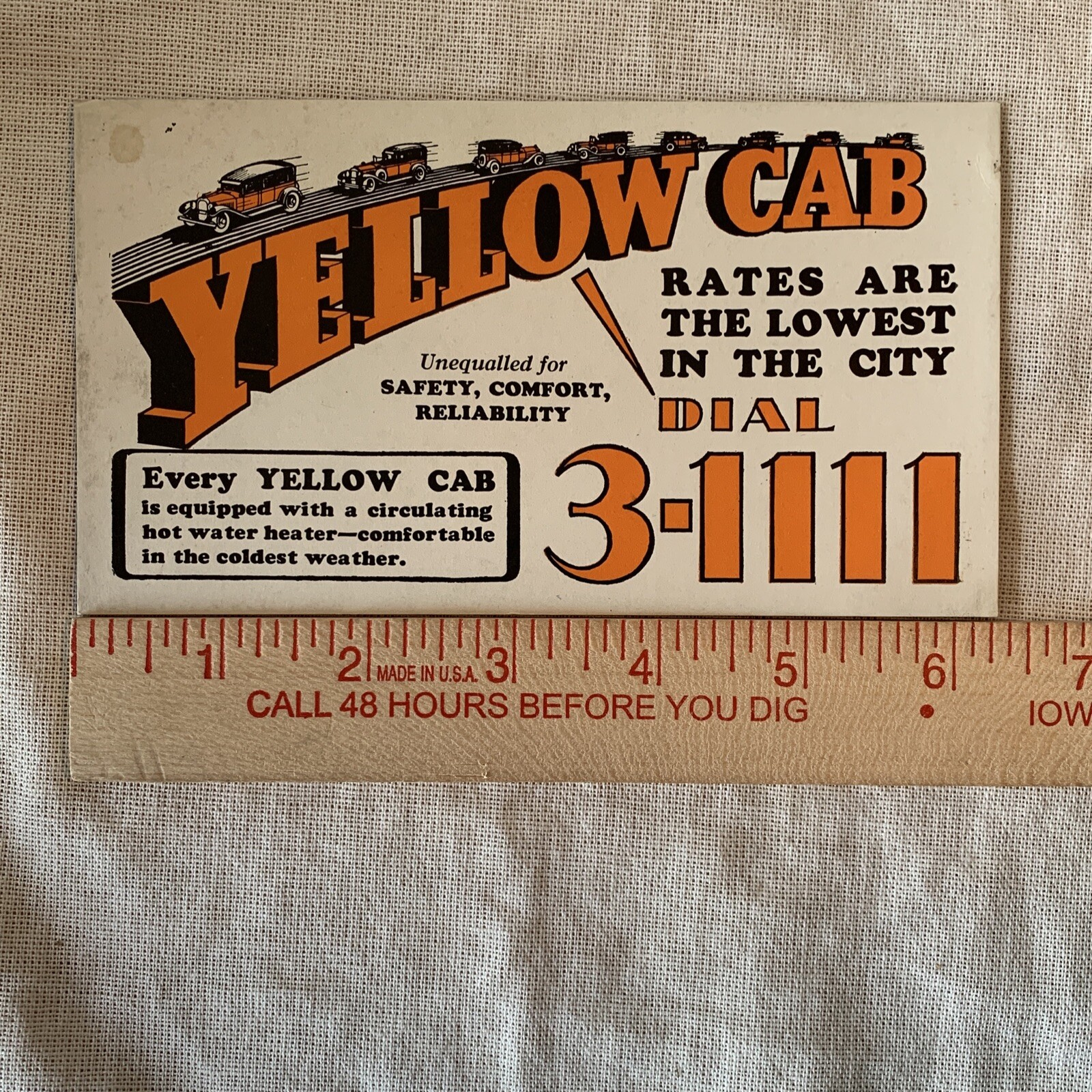 Vintage 1930s? YELLOW CAB BLOTTER