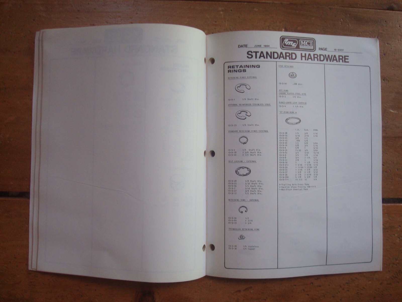 1984 TMC Motor Coach Industries Standard Hardware Parts Manual Section 19