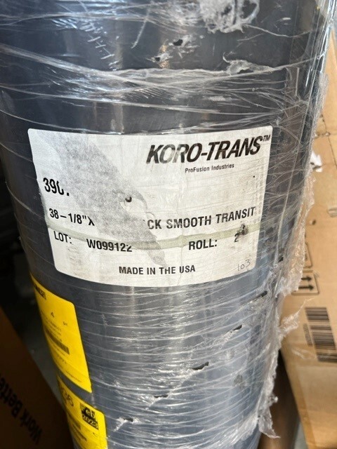 Koro-Trans 38-1/8xyd, Black Smooth transit flooring rubber bus
