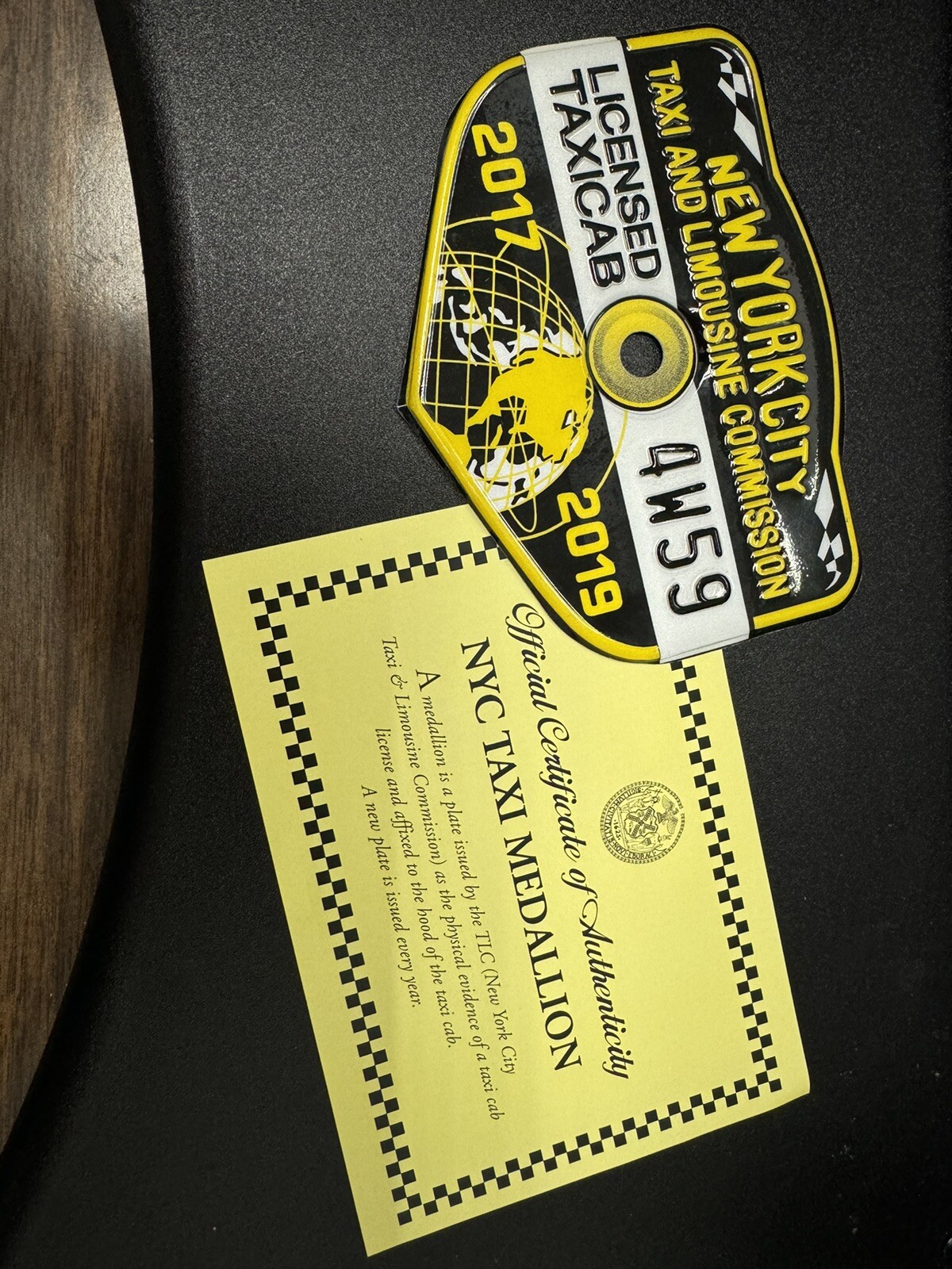 VINTAGE OBSOLETE NEW YORK CITY NYC TAXI MEDALLION (2017-2019)