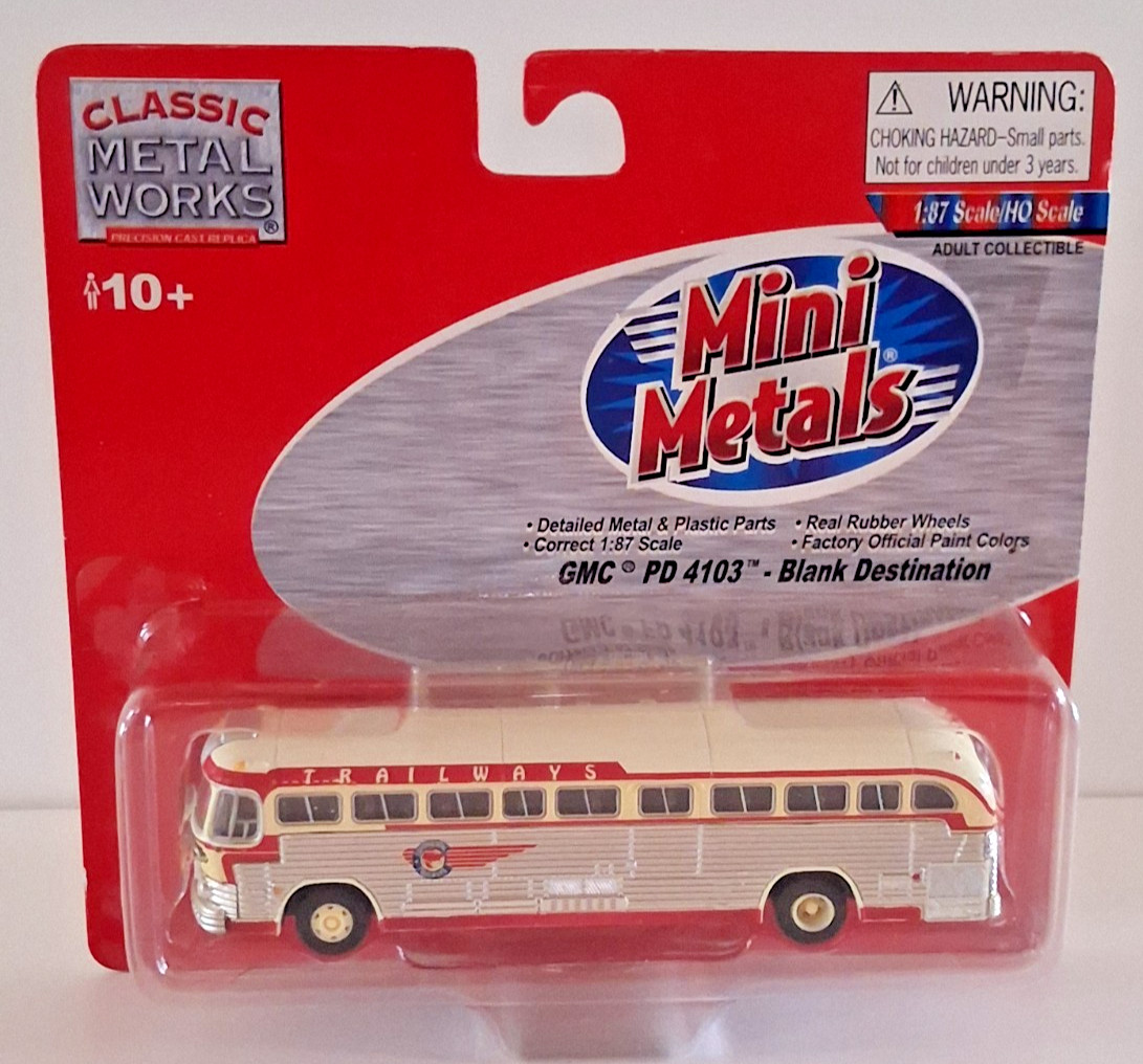 Classic Metal Works Mini Metals GMC PD 4103 Trailways Bus 1/87 HO Scale Blank