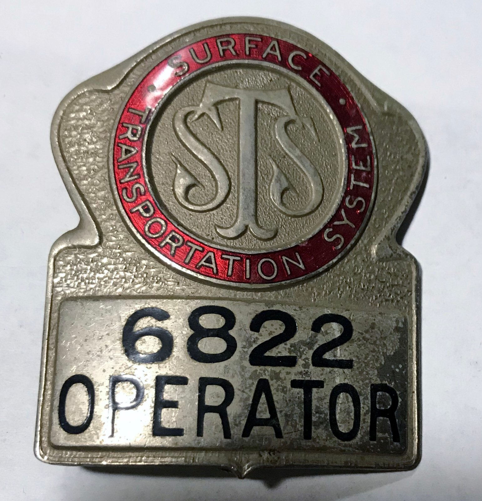 Vintage 1950’s Surface Transportation System N.Y. City Bus Driver Badge #6822