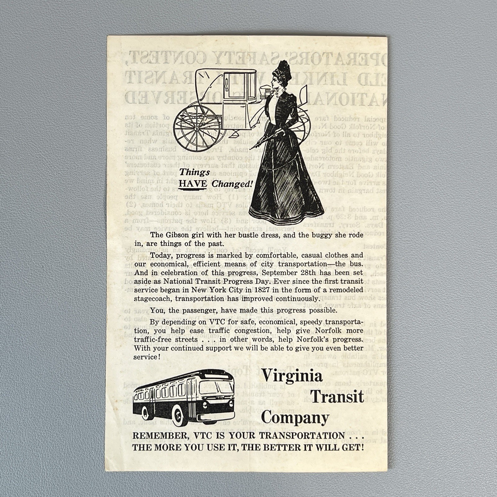 1953 Virginia Transit Topics Norfolk VA Bus History Newsletter Vintage Ephemera