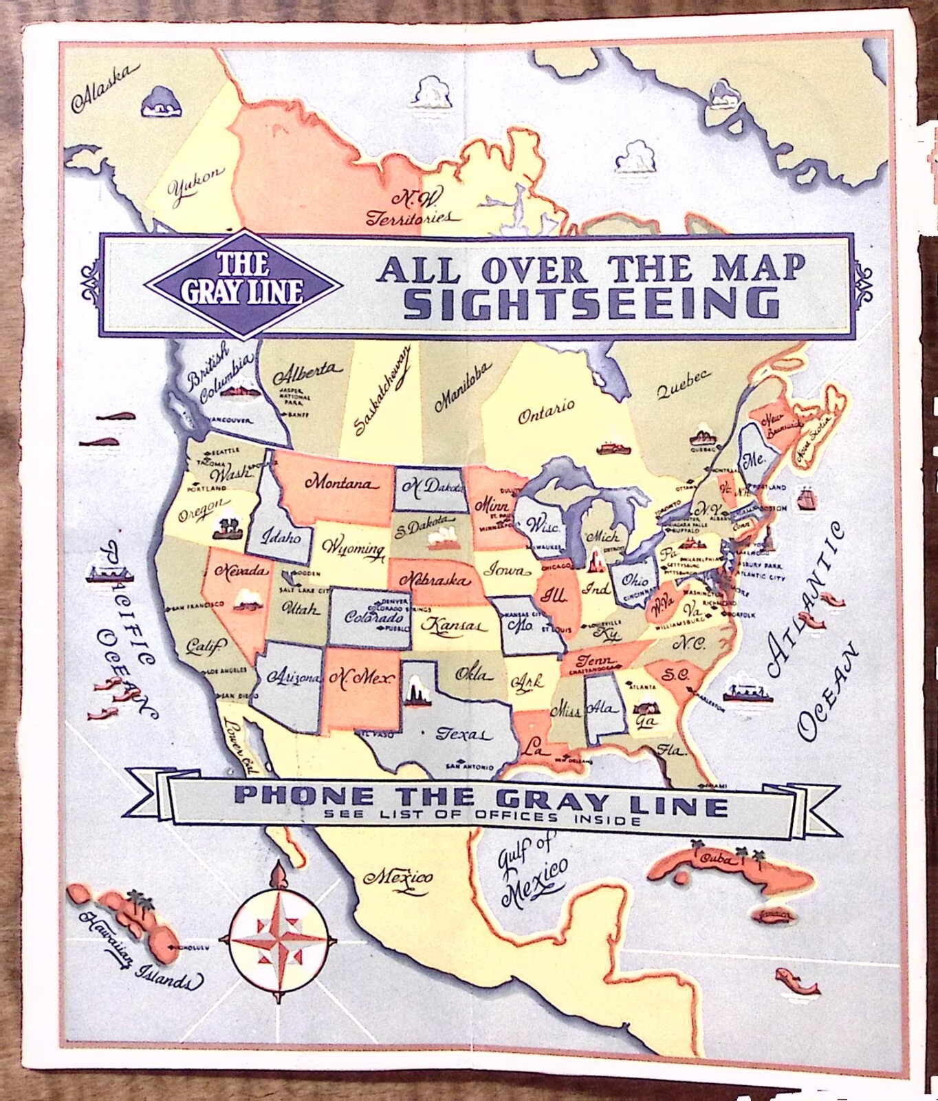 1931 THE GRAY LINE BUS LINES SIGHTSEEING SEASON TRAVEL BROCHURE 64 PAGES Z3260
