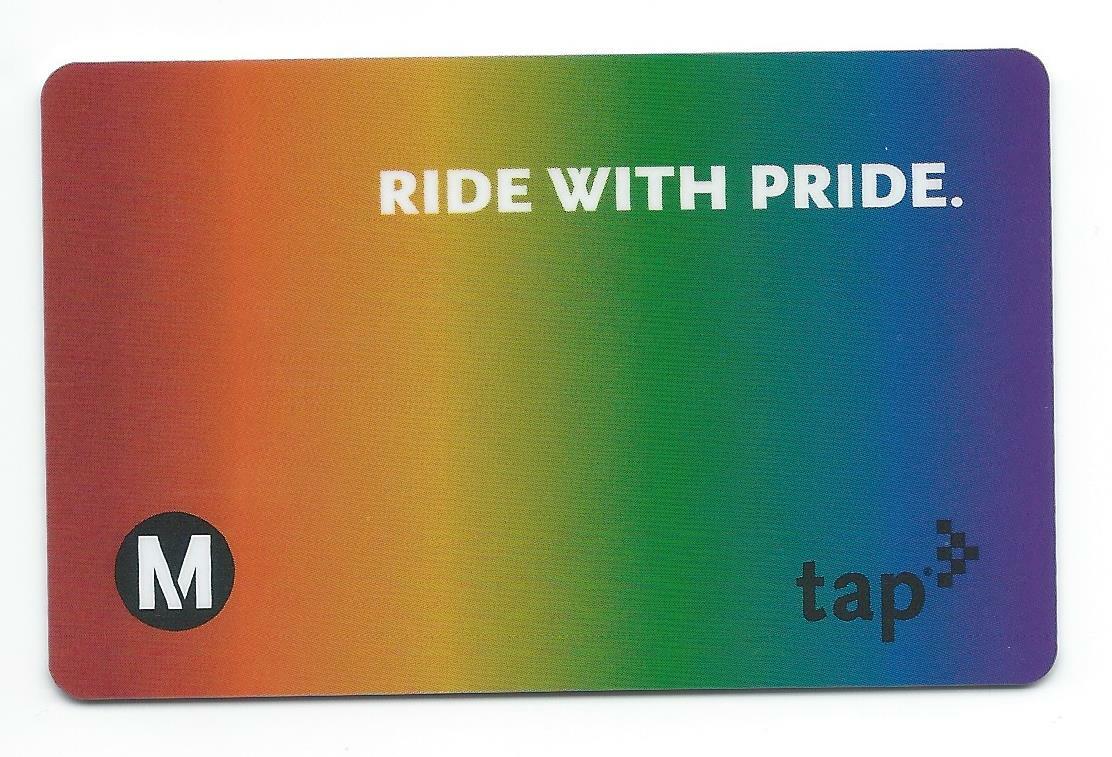 NEW Active 2021 Ride With Pride Los Angeles Metro LA TAP Fare Card Bus Subway