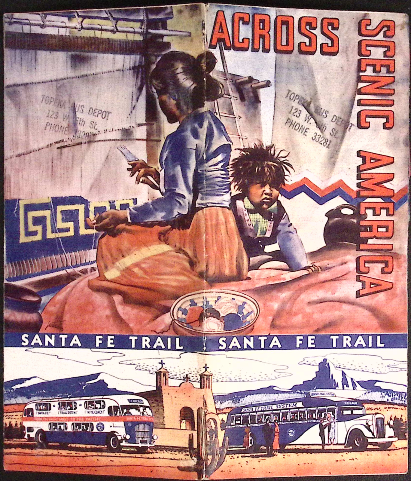 1935 Santa Fe Trail Across Scenic America Illustrated Brochure