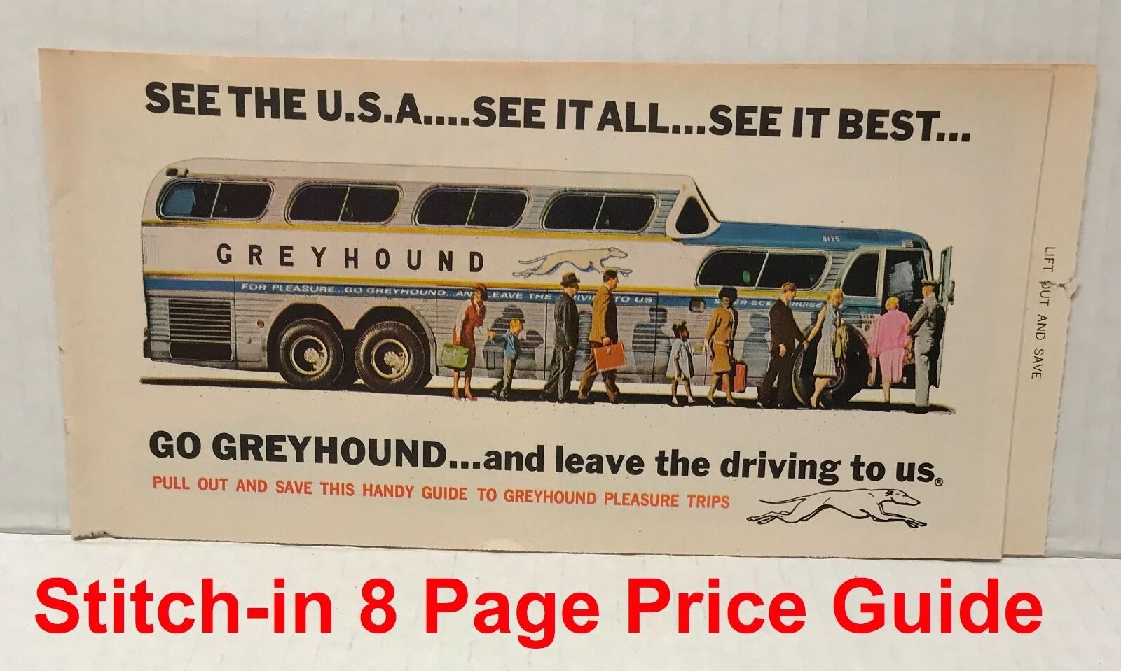 1965 Go Greyhound 2 Page Plus 8 Page Destinations & Prices VINTAGE PRINT AD LM65