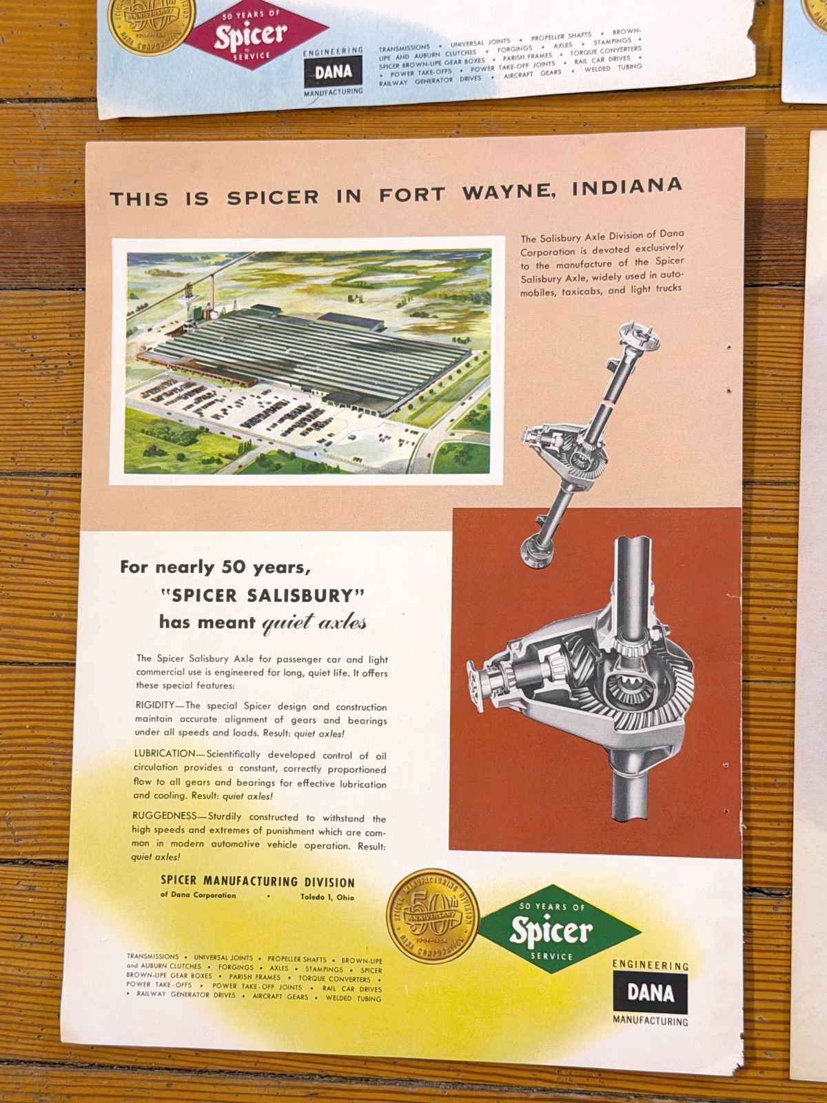 LOT OF 4 Print Ads DANA Auburn Clutch Spicer Axle Print Ads Lot Brown-Lipe Heavy