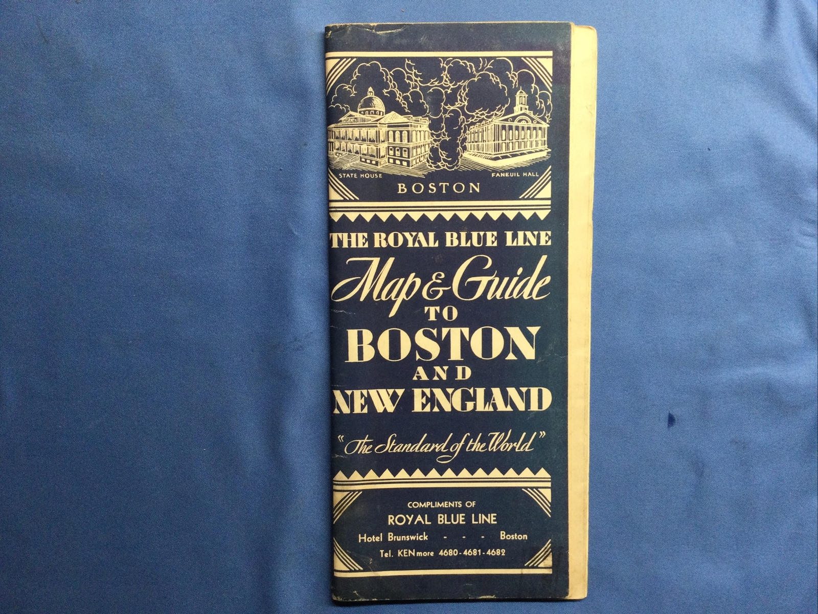 1932 Royal Blue Bus Line Map & Guide to Boston and New England