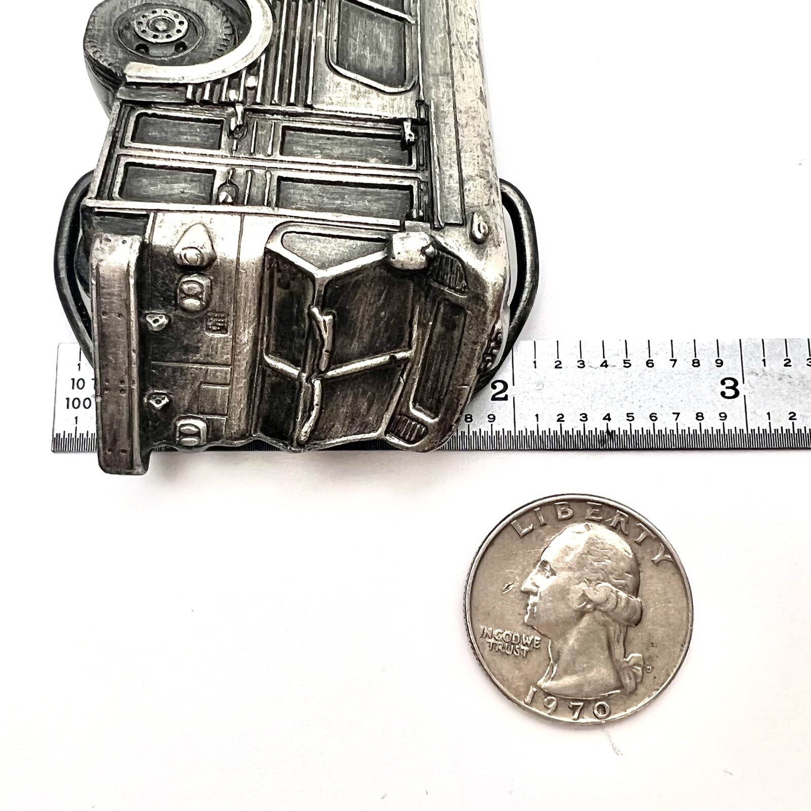 Old Flxible Bus Belt Buckle Stamped 1978 Bergamot Brass Works. A-210.