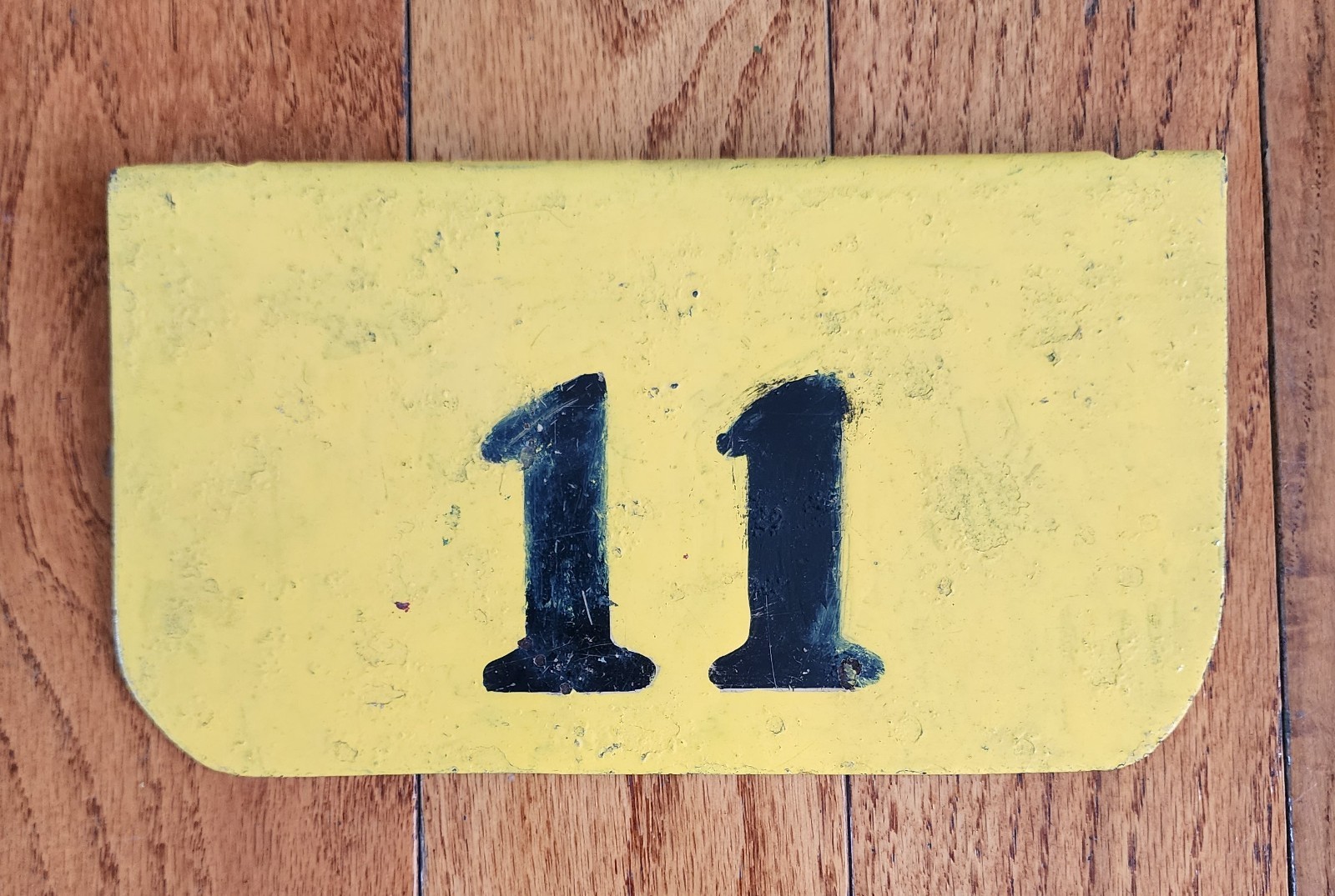 VINTAGE TROLLEY BUS STREETCAR ROUTE 11 TAG SIGN PLATE