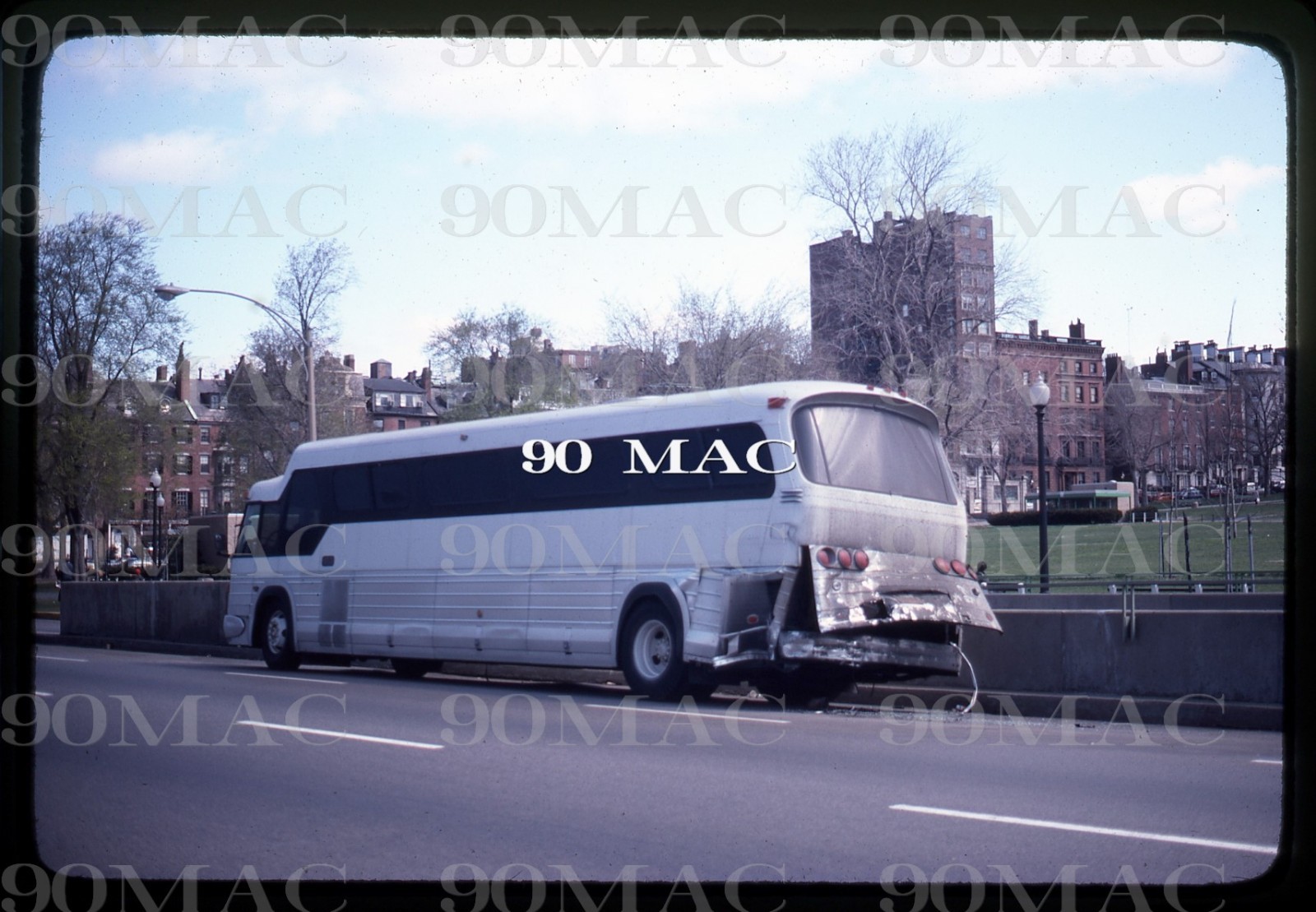 REVEREND MOON. GM COACH. Boston (MA). Original Slide 1978. WRECK!