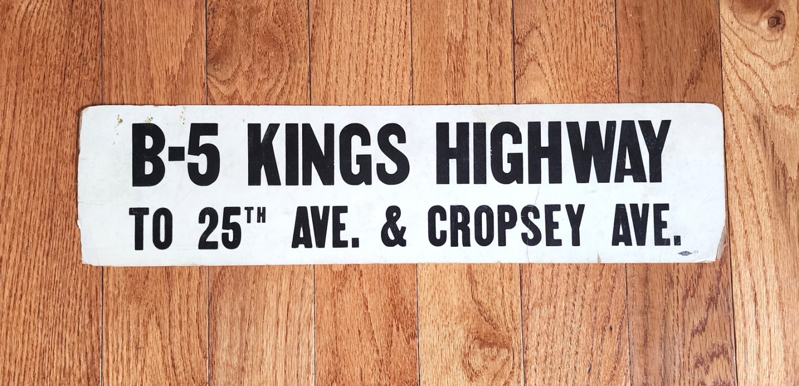 VINTAGE NYC BUS DASH CARD ROUTE B-5 KINGS HIGHWAY RYDER St BROOKLYN NY BMT