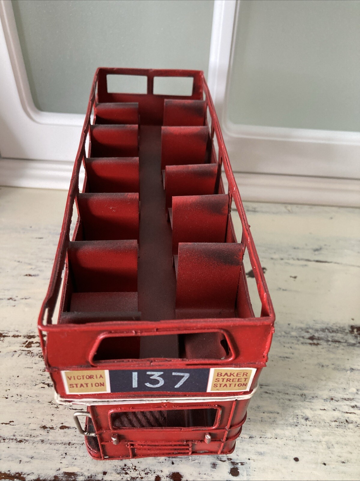 UK British Routemaster SightSee Double Decker Bus Metal Tin Vintage Transport