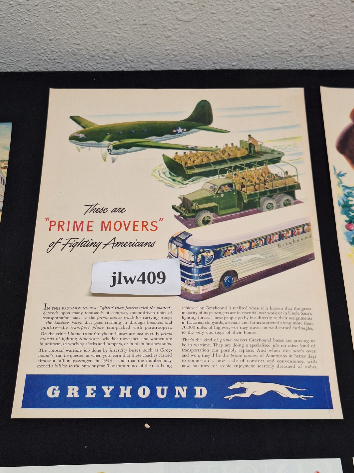 10 Vtg 1944-1951 BUS ADS Original Print Ad Spearhead Greyhound Trailways