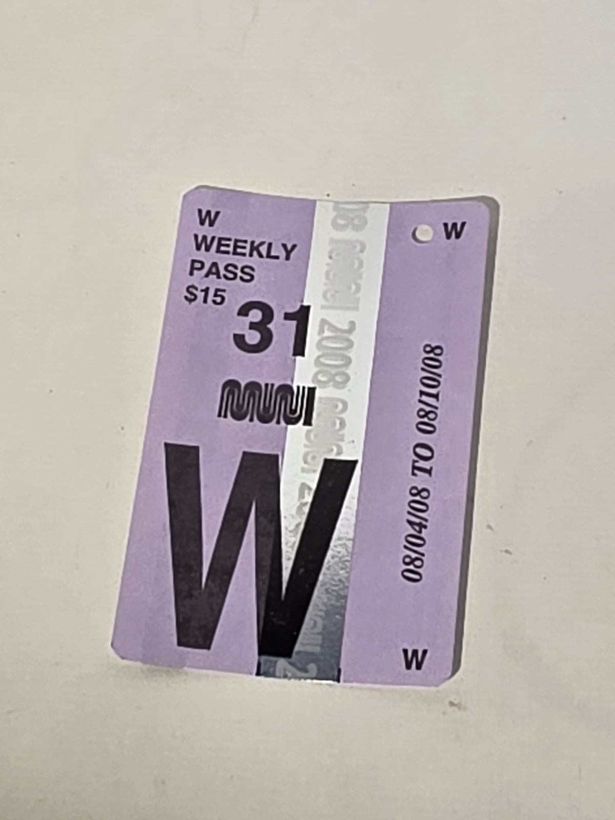 Rare Vtg San Francisco SF MUNI BART FAST PASS Weekly Bus Train Transfer Ticket