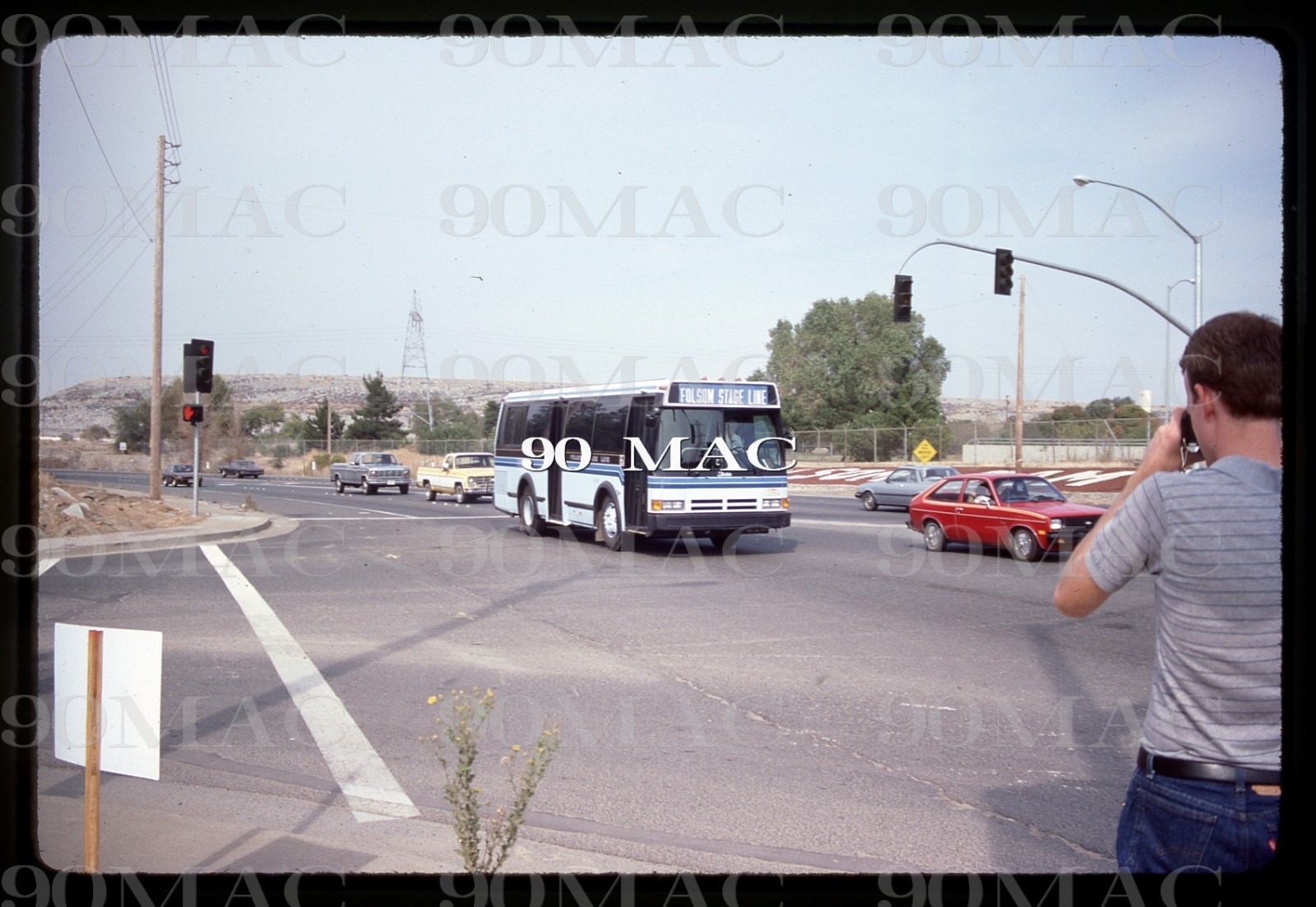 FOLSOM STAGE LINE. FLXIBLE METRO BUS #45. Folsom (CA). Original Slide 1985. (A)