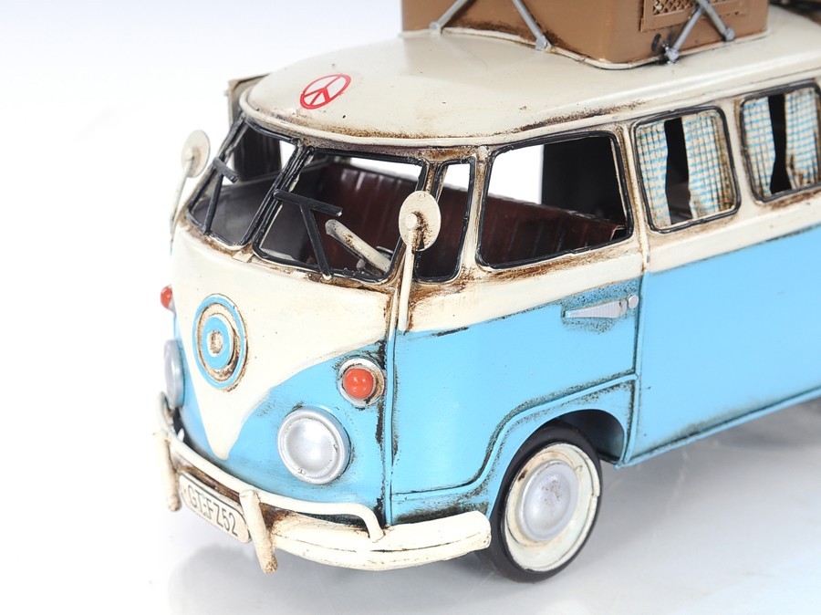 Volkswagen Camp Bus Model Metal Handmade Fully Assembled Home office Decor Gift
