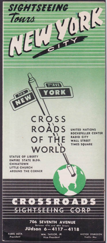 Crossroads Sightseeing Bus Tours in New York City 1950s
