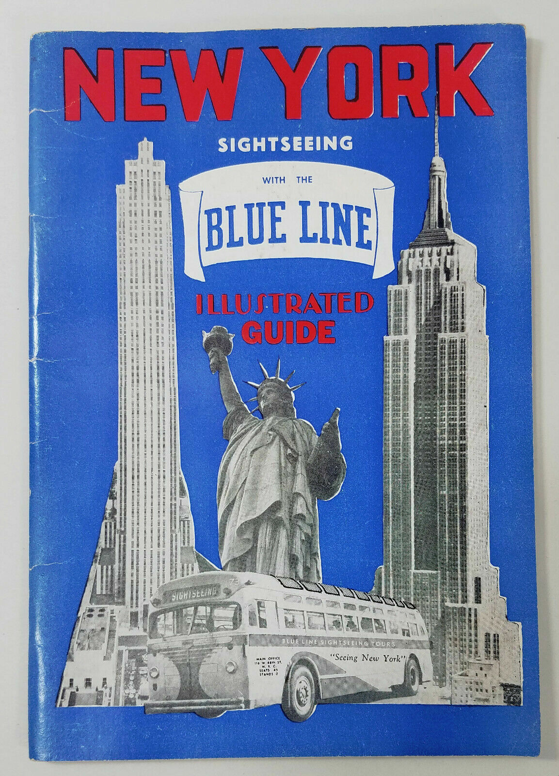 Vintage Sightseeing with the Blue Line New York City 1956 Illustrated Guide