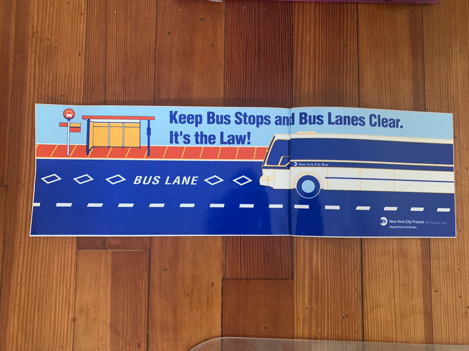 NEW YORK CITY TRANSIT NY NYC BUS SIGN VINYL ADHESIVE COLLECTIBLE BUS STOP LANES