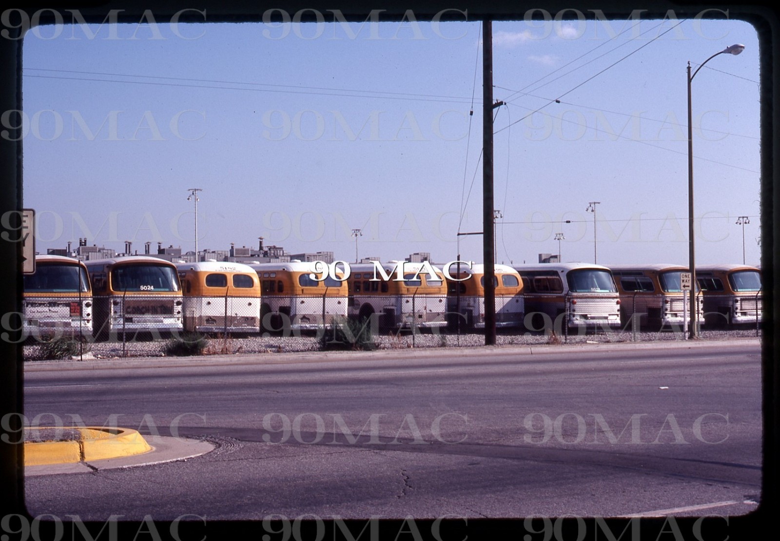 SCRTD-RTD. STORED BUS FLEET. Pico Rivera (CA). Original Slide 1981. FORD-05.