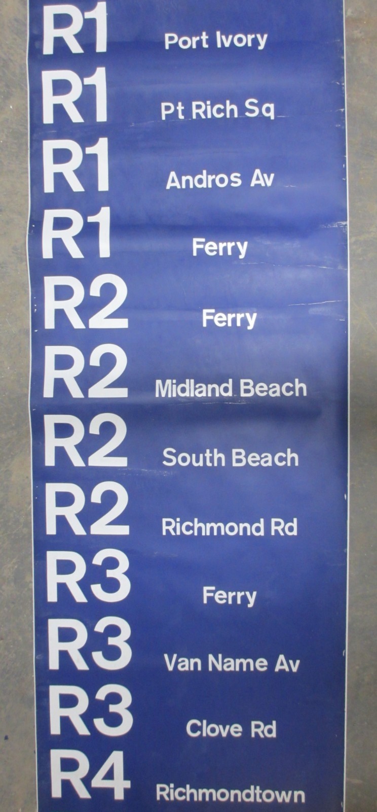Vintage 1973 Staten Island Castleton Depot Bus Roll Sign Ferry New York City NY