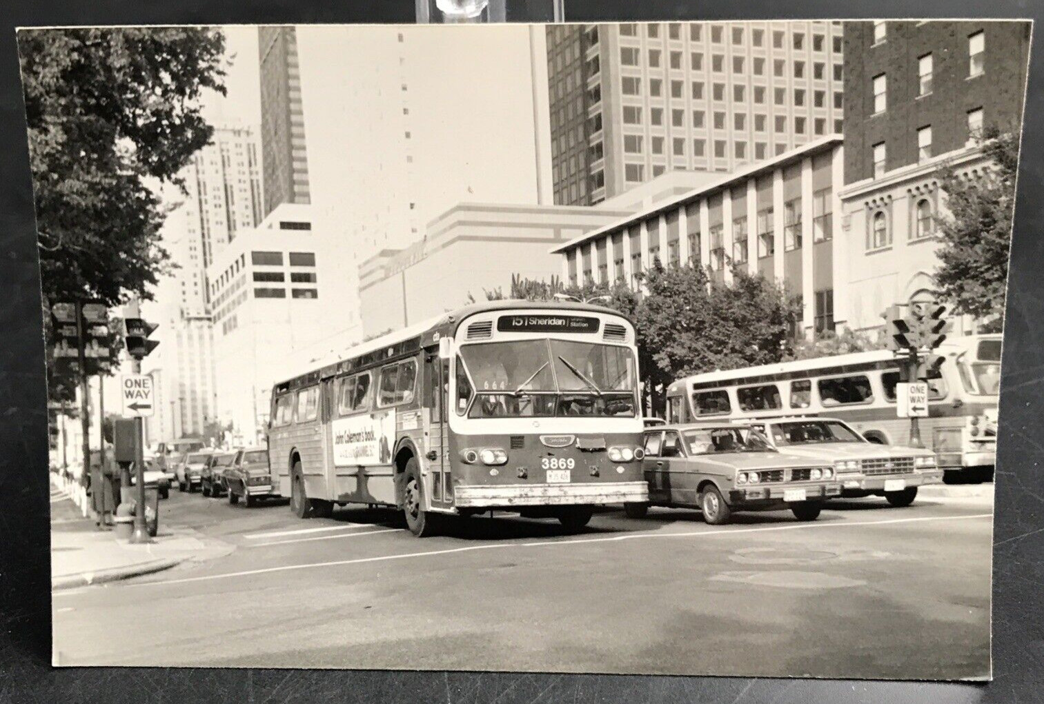 Chicago Transit Authority CTA Bus #3869 Route 151 Sheridan B&W Photograph