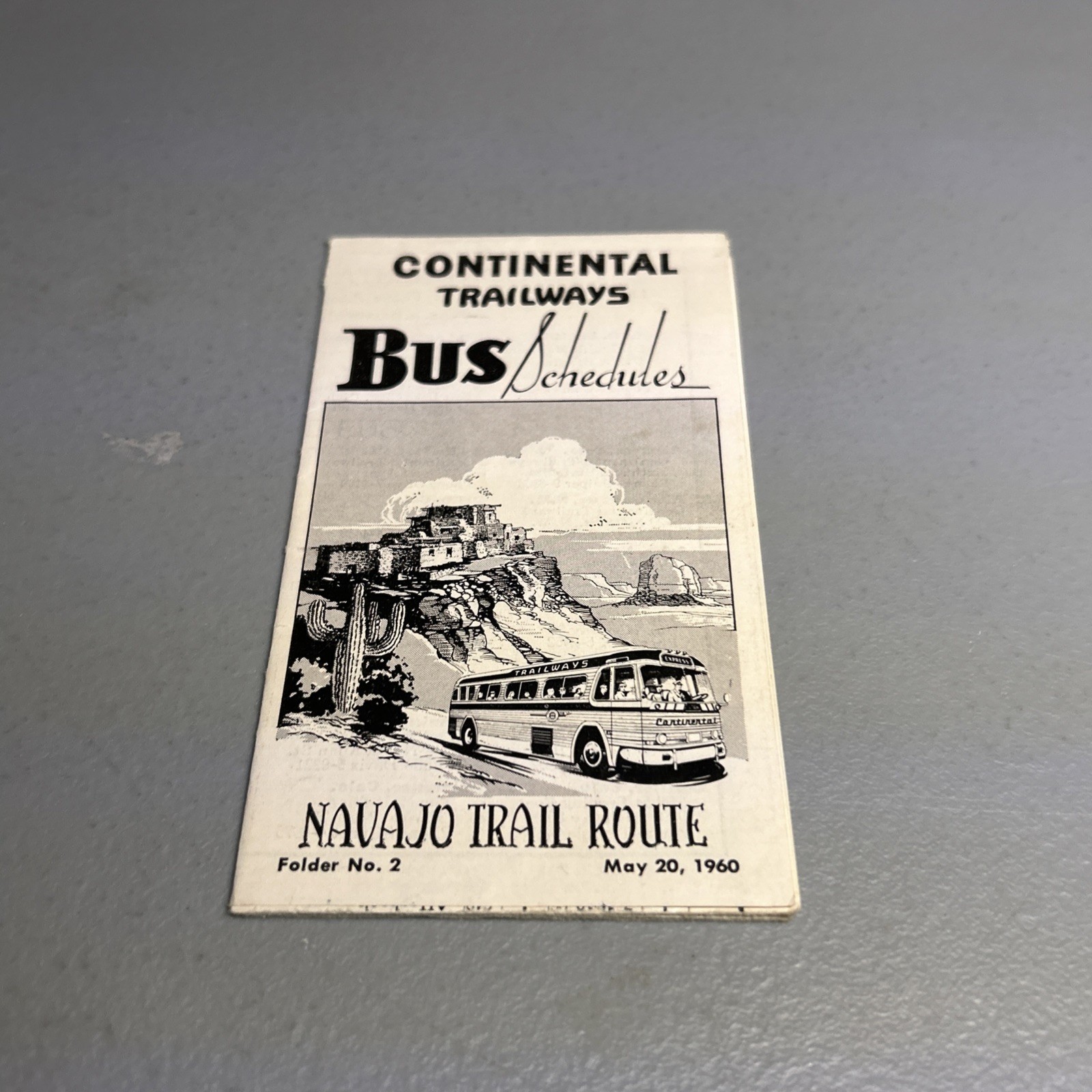 Continental Trailway bus schedule May 20, 1960 Navajo Trail Route