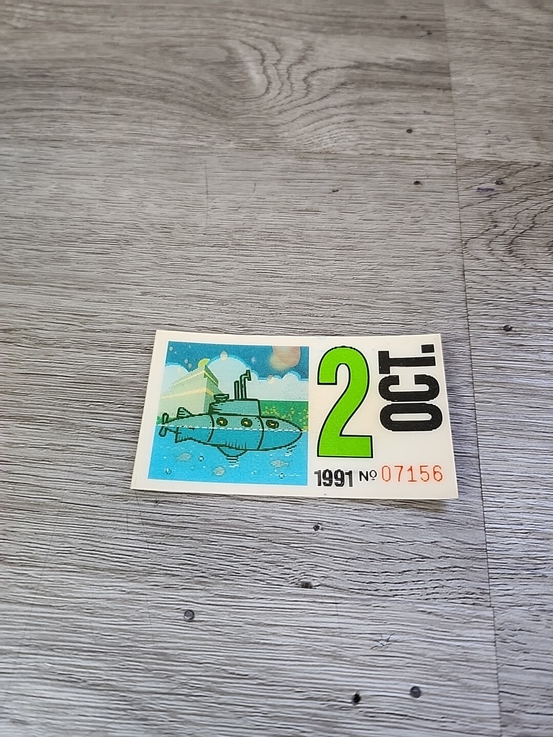 Vintage Hologram PAT Transit Bus Pass Pittsburgh Submarine & Building 1991