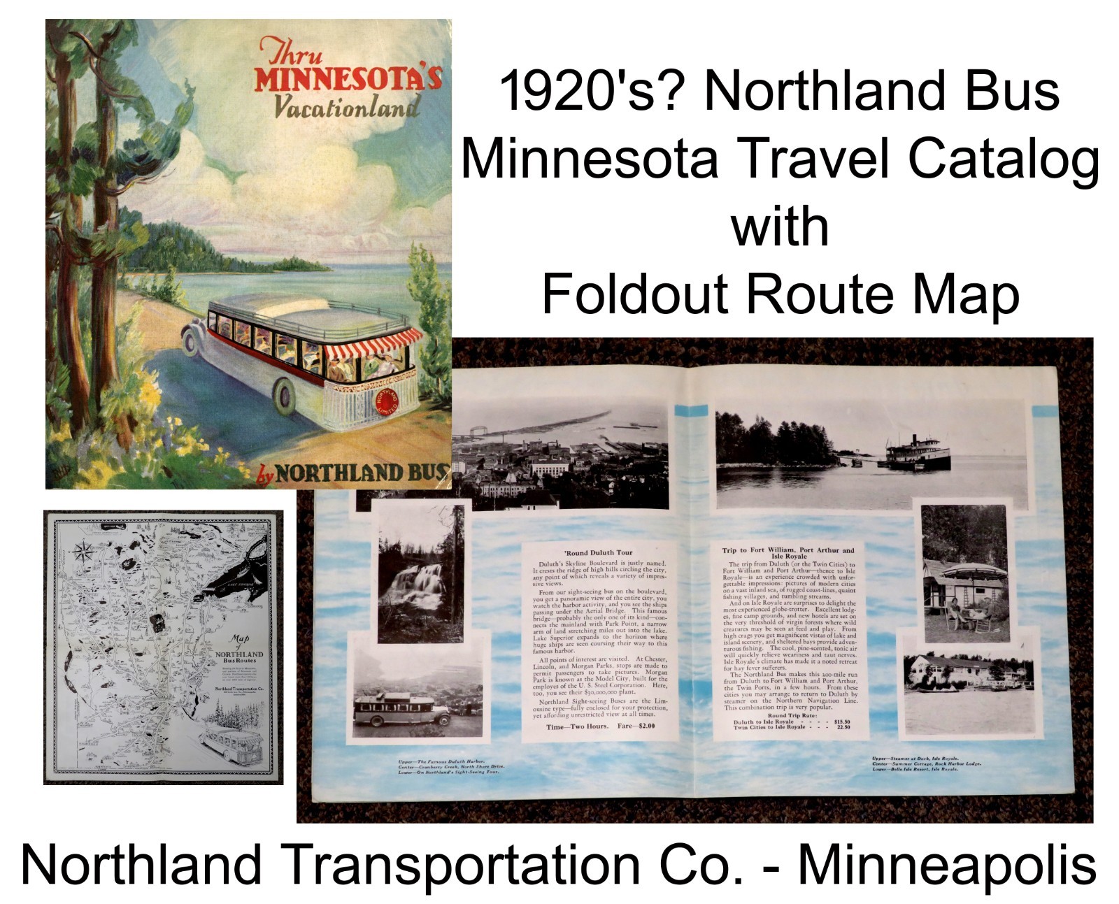 Vintage 1920’s? Northland Bus Thru Minnesota’s – Northland Transportation Co.