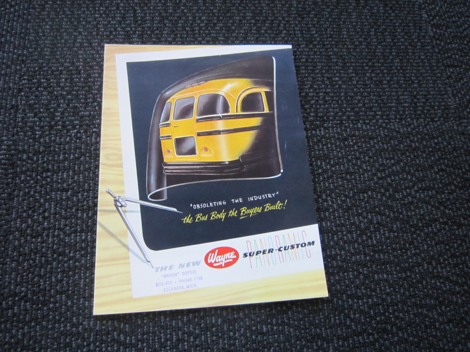 Wayne School Buss Brochures – “rare” highgrade, 1954