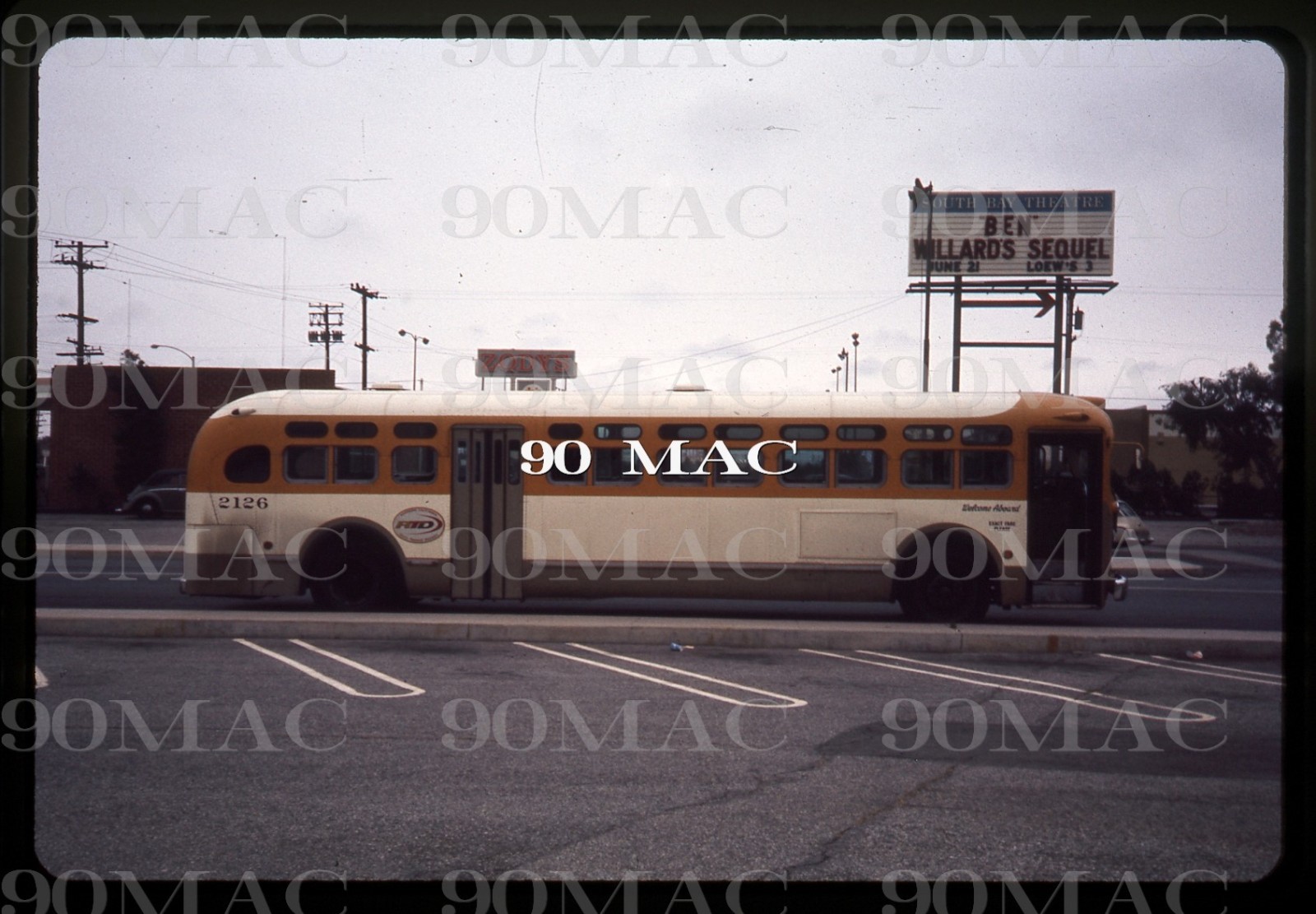 SCRTD-RTD. Redondo Beach (CA). Original Slide 1972. BUS #2126.