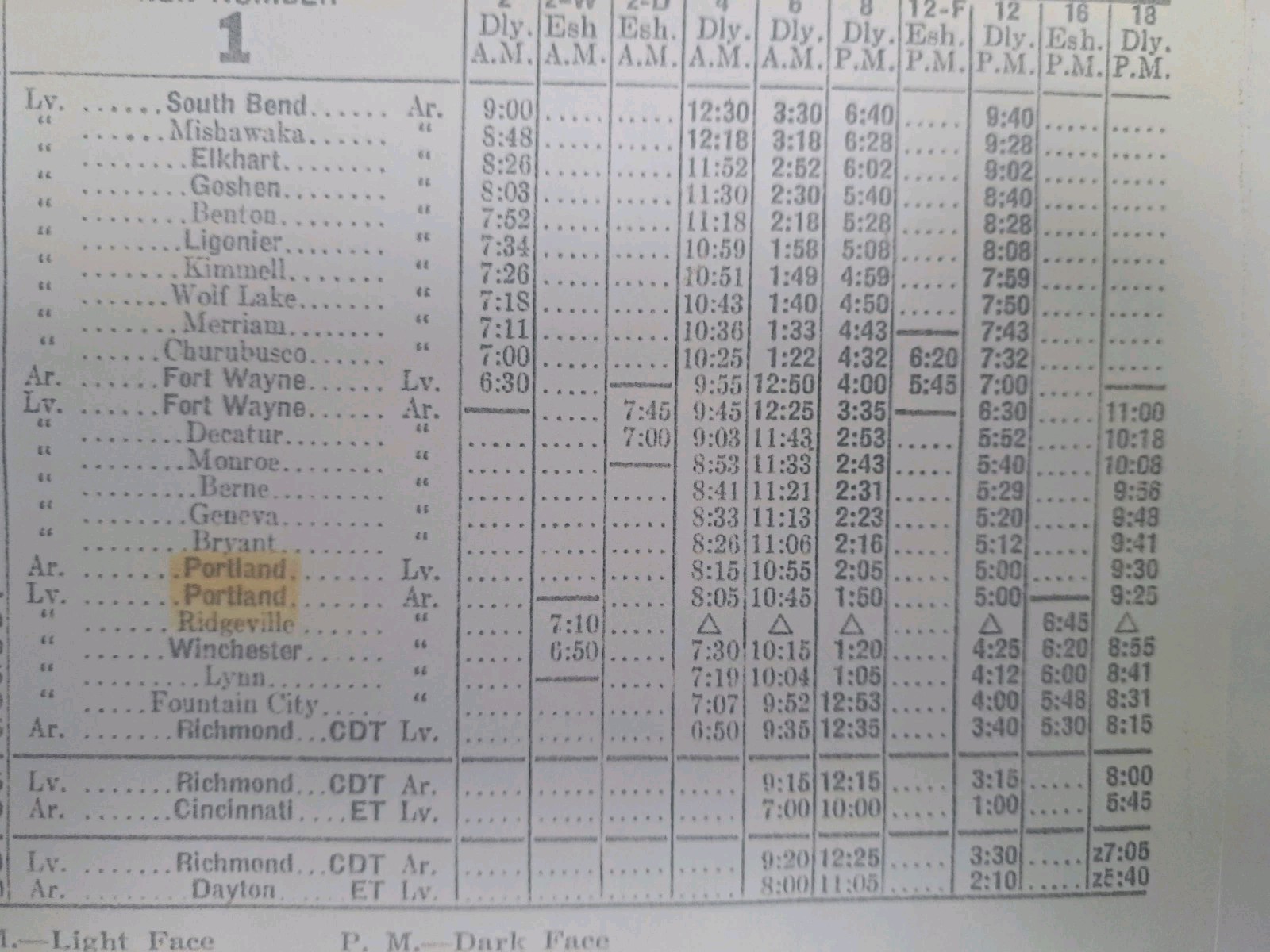 ABC COACH LINES BUS SCHEDULE 1949 – FORT WAYNE, IN 12″x18″ Framable Collectible