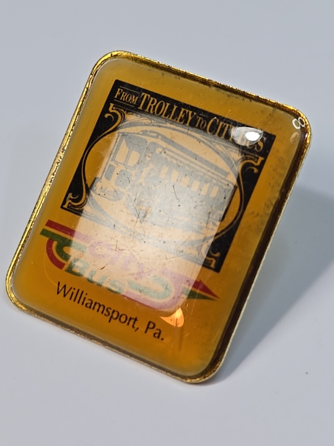 City Bus Williamsport Pennsylvania Lapel Pin From Trolley to City Bus