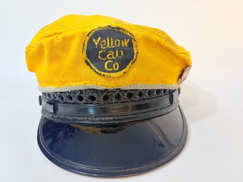 Vintage 1953 Colorado Yellow Cab Co Chauffeur Taxi Driver Hat Stratton 7 3/8