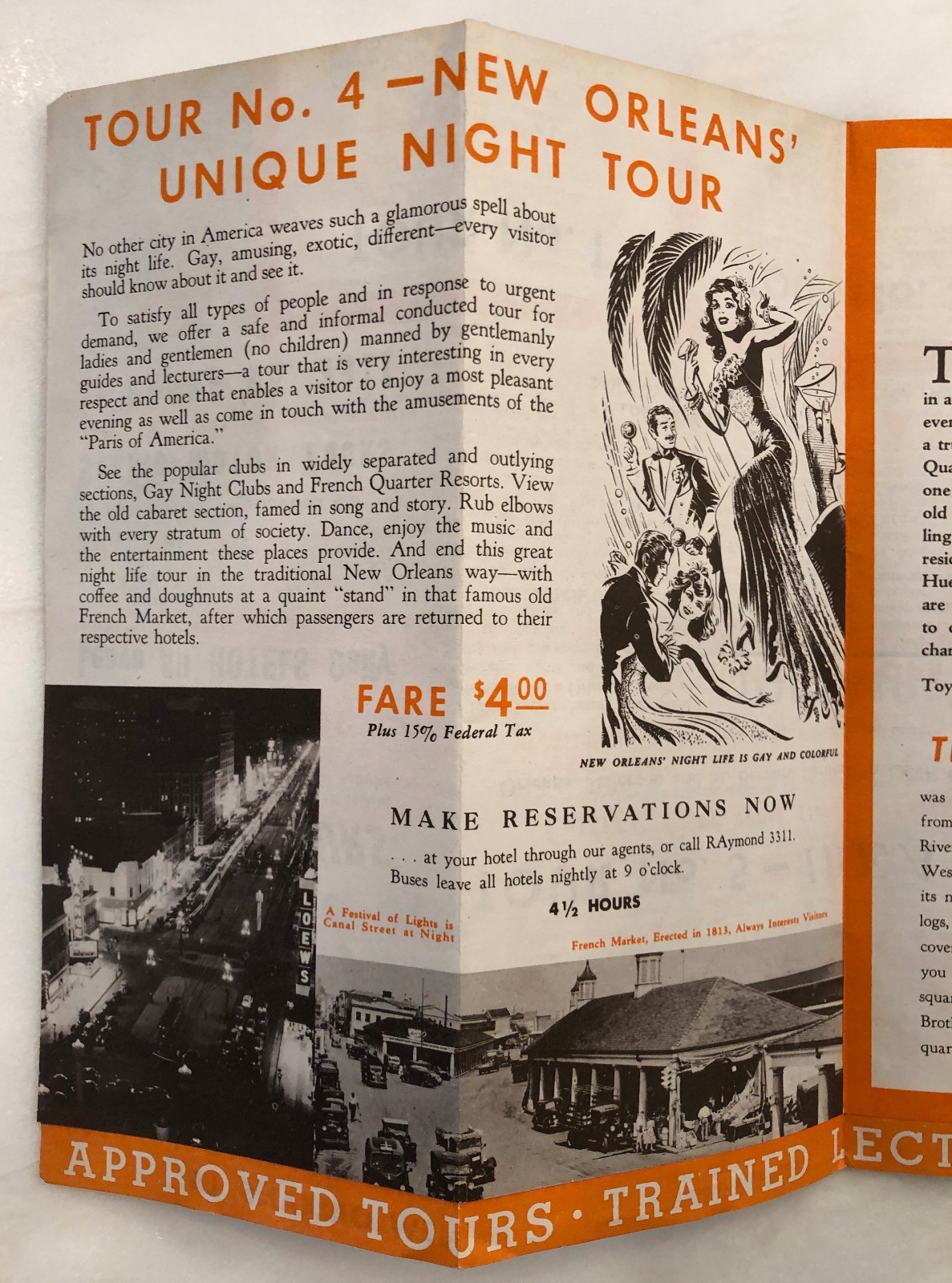 1940s GRAY LINE BUS Tours NEW ORLEANS Brochure VINTAGE Original YELLOW CABS Taxi