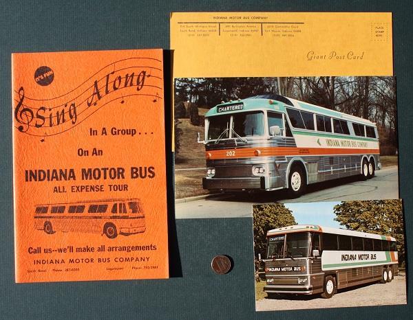 1960s Era South Bend Logansport Indiana Motor Bus 4 Piece Booklet Postcard Set–