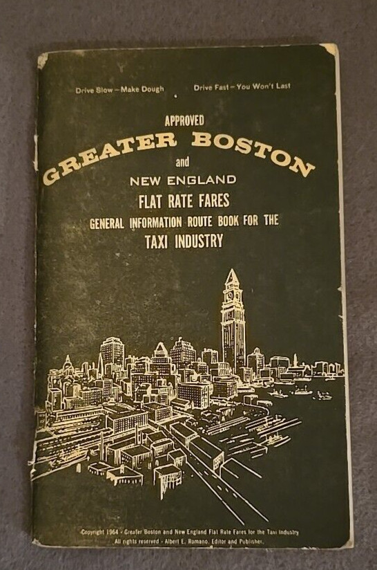 Vintage 1974 Approved Greater Boston and New England Flat Rate Fares